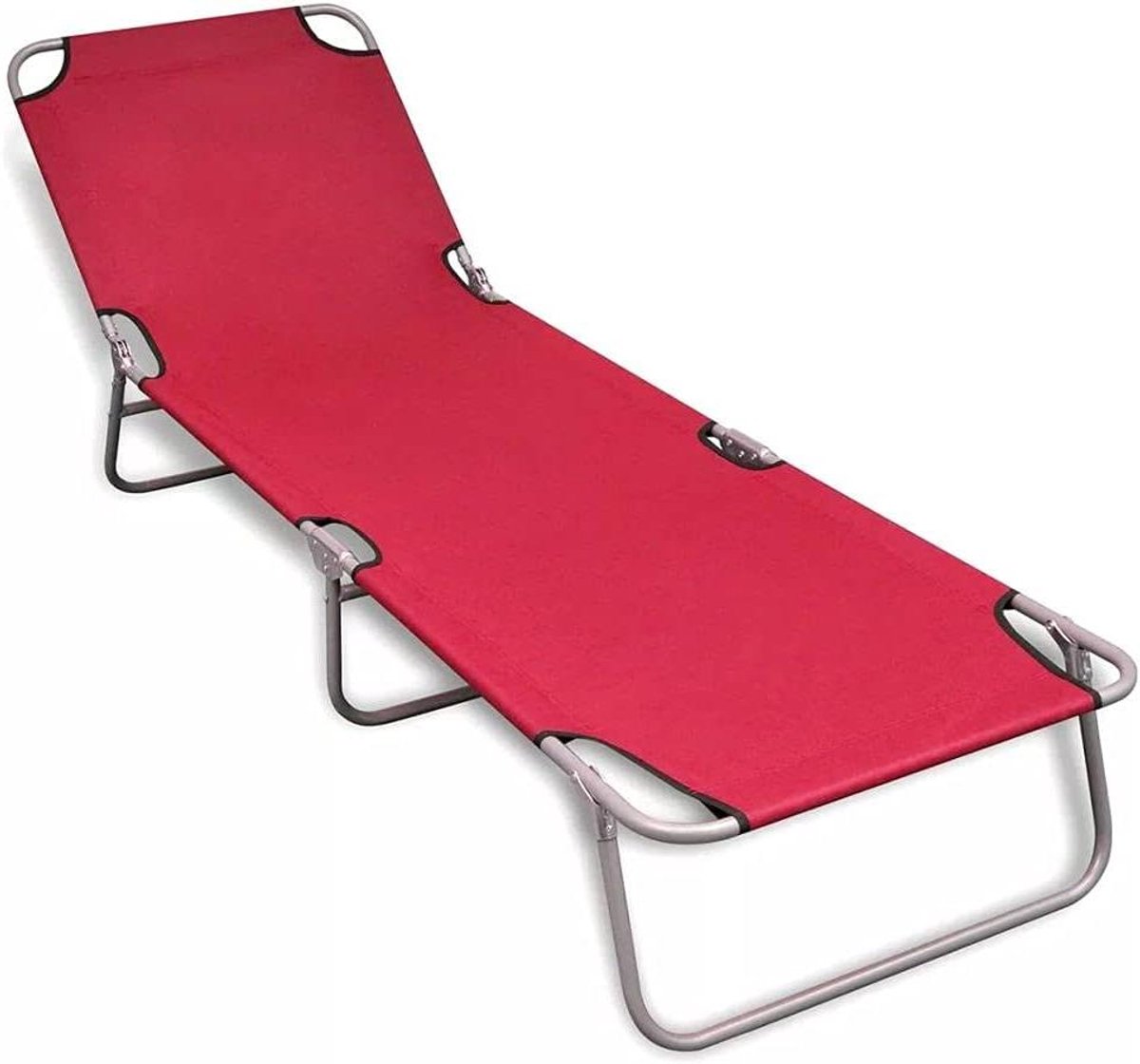 Loungestoel - Ligstoel Tuin - Ontspannen Buiten - Verstelbare Rugleuning - 189 cm - Rood