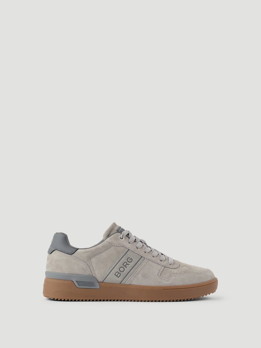 Björn Borg Spin Suede Sneaker Heren Lage Schoen Mannen - Grijs - Suede - Maat 46