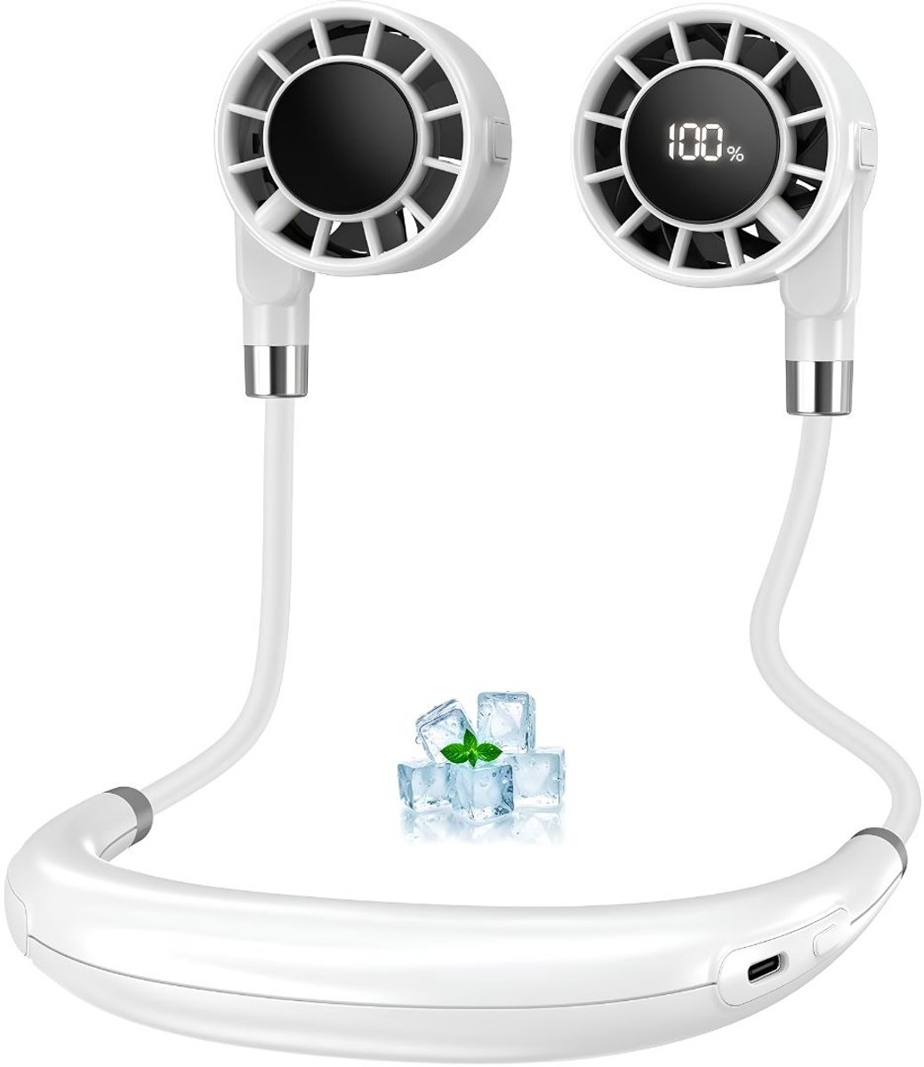 JCP® Nek Ventilator - Draagbare Nekventilator - Halsventilator met 6 Snelheden - Wit - 4cm x 10cm x 35cm