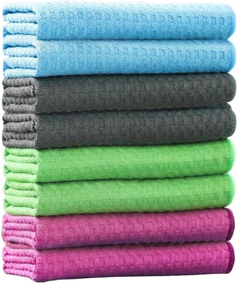 Wash Cloths Washable Barista Cloth Set Reusable Tea Towels Microfibre Waffle Cloth Kitchen Towels Microfibre Towels - ShopVlot