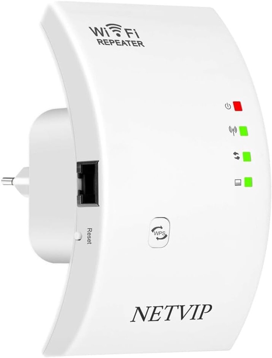 Thijox - Wifi-versterker Repeater 300 Mbit/s, Internetversterker, Ethernetpoort, WPS, AP-modus, Compacte Wifi-Extender Booster, Compatibel met Alle Wi