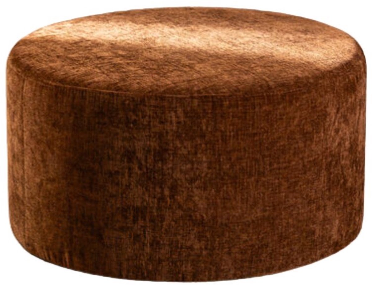 Bronx71® Poef Elle rond chenille koper ø70 cm