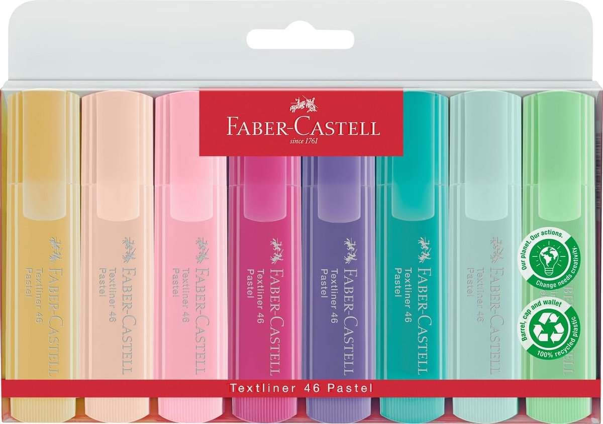 SnelShoppen - Markeerstiftenset Pastelkleuren - 8 Stuks - Duurzame Spievormige Punt - Lijndikte 1-5 mm - Perfect voor School, Kantoor en Creatieve Pro