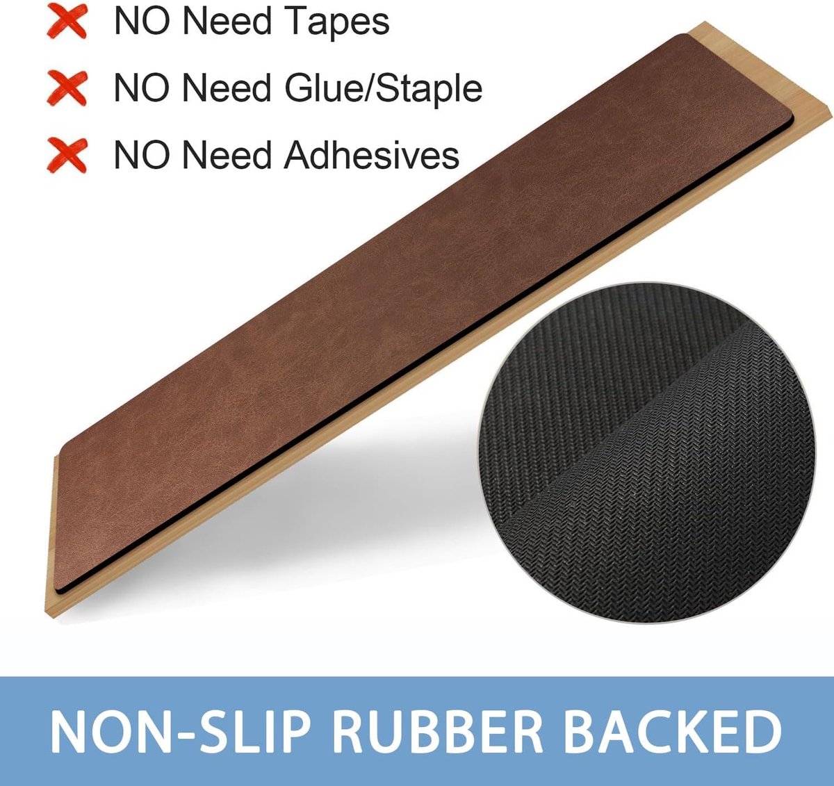 Thijox - Trapmatten Antislip Rubber 15 Stuks 20x76 cm Diep Bruin - Voor Binnen, Bescherming Houten Treden, Traploper, Machinewasbaar, Geschikt voor Ki