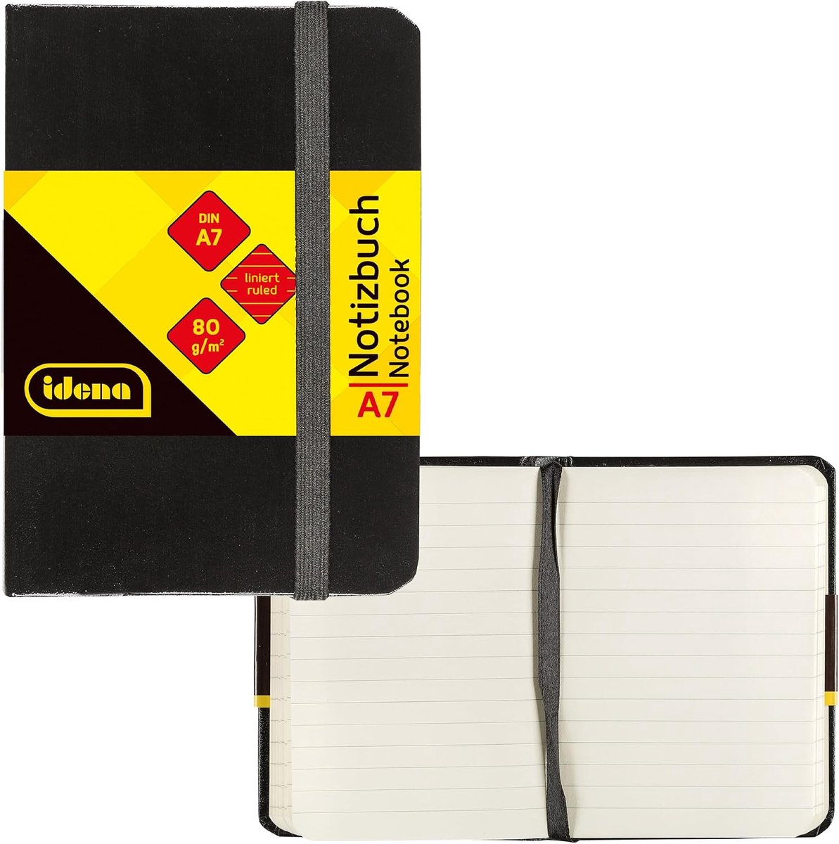 Thijox - Notitieboek A7 Gelinieerd - 192 Pagina's Crème Papier - Harde Kaft Zwart - Ideaal voor School, Werk, Notities, Journaling