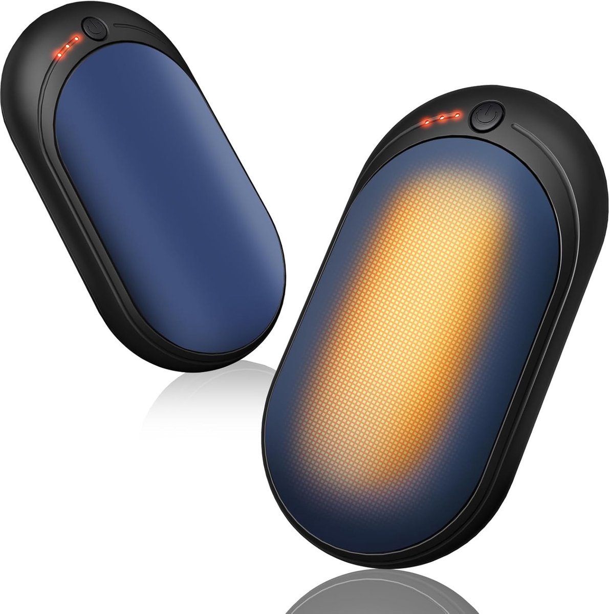 Thijox - Oplaadbare Handwarmers 2 Stuks Elektrische Handwarmers met 3 Verwarmingsmodi, Draadloze USB Zakhandverwarmer, Ergonomisch Ontwerp, 6000mAh, C