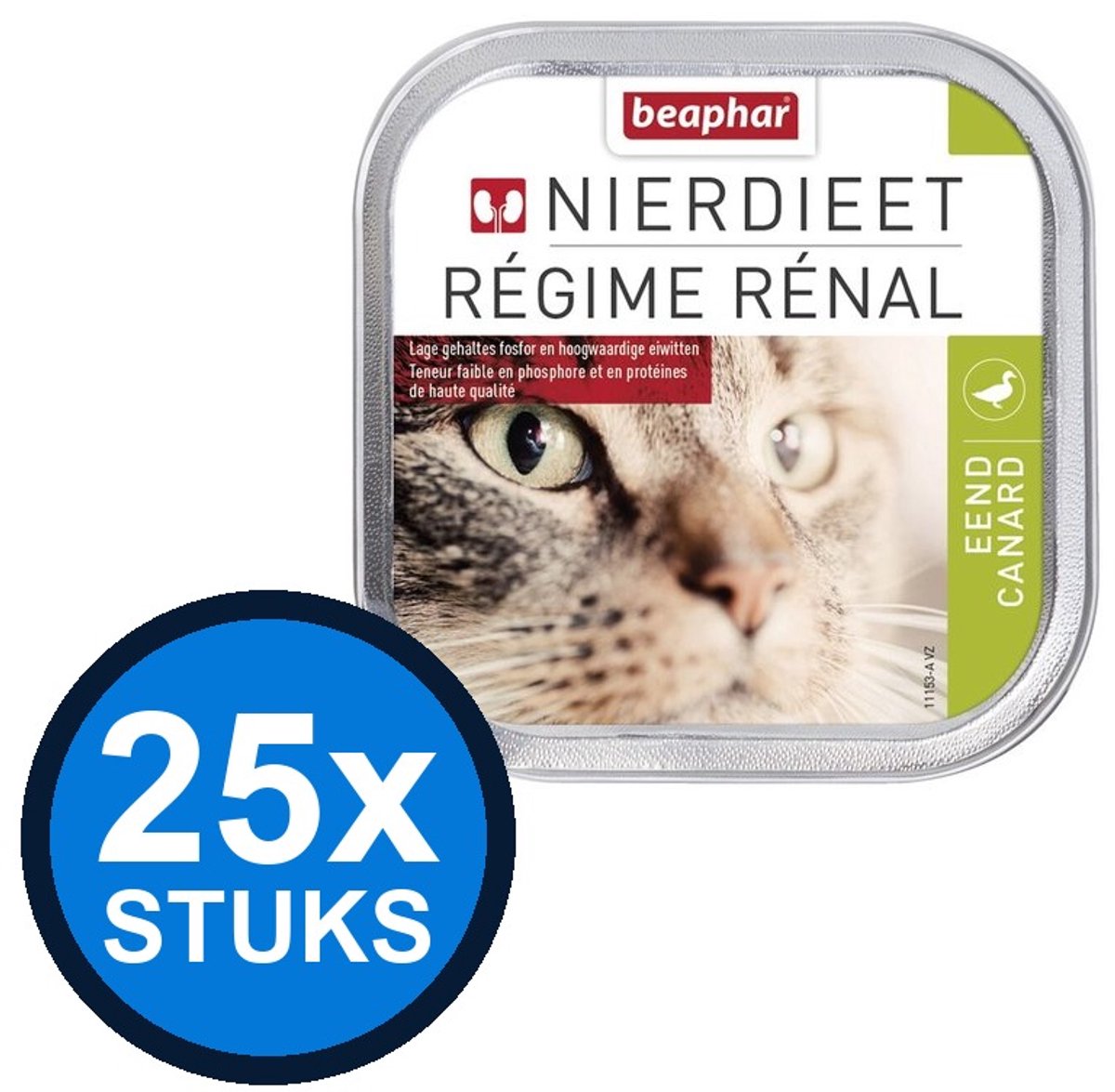 25x Beaphar - nierdieet kat eend 100gr - Kattenvoer Natvoer - 100 g