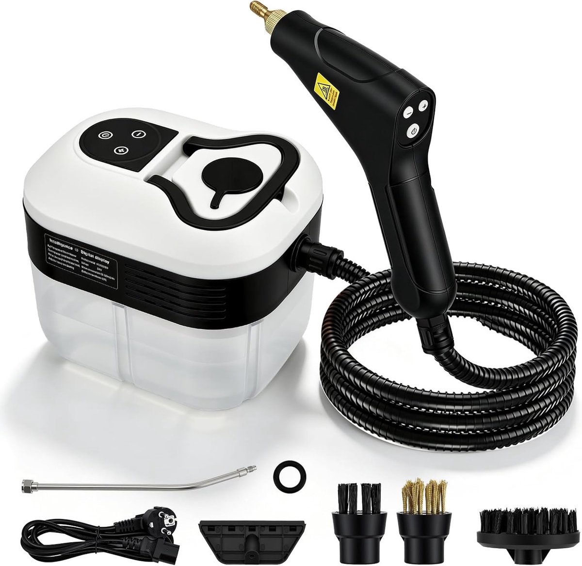 Thijox - Handstoomreiniger 2500W, 4,5 bar druk, 1500 ml tank, 6 stoomstanden, 15 seconden opwarmtijd, ideaal voor auto, keuken, vloer, raam en meer