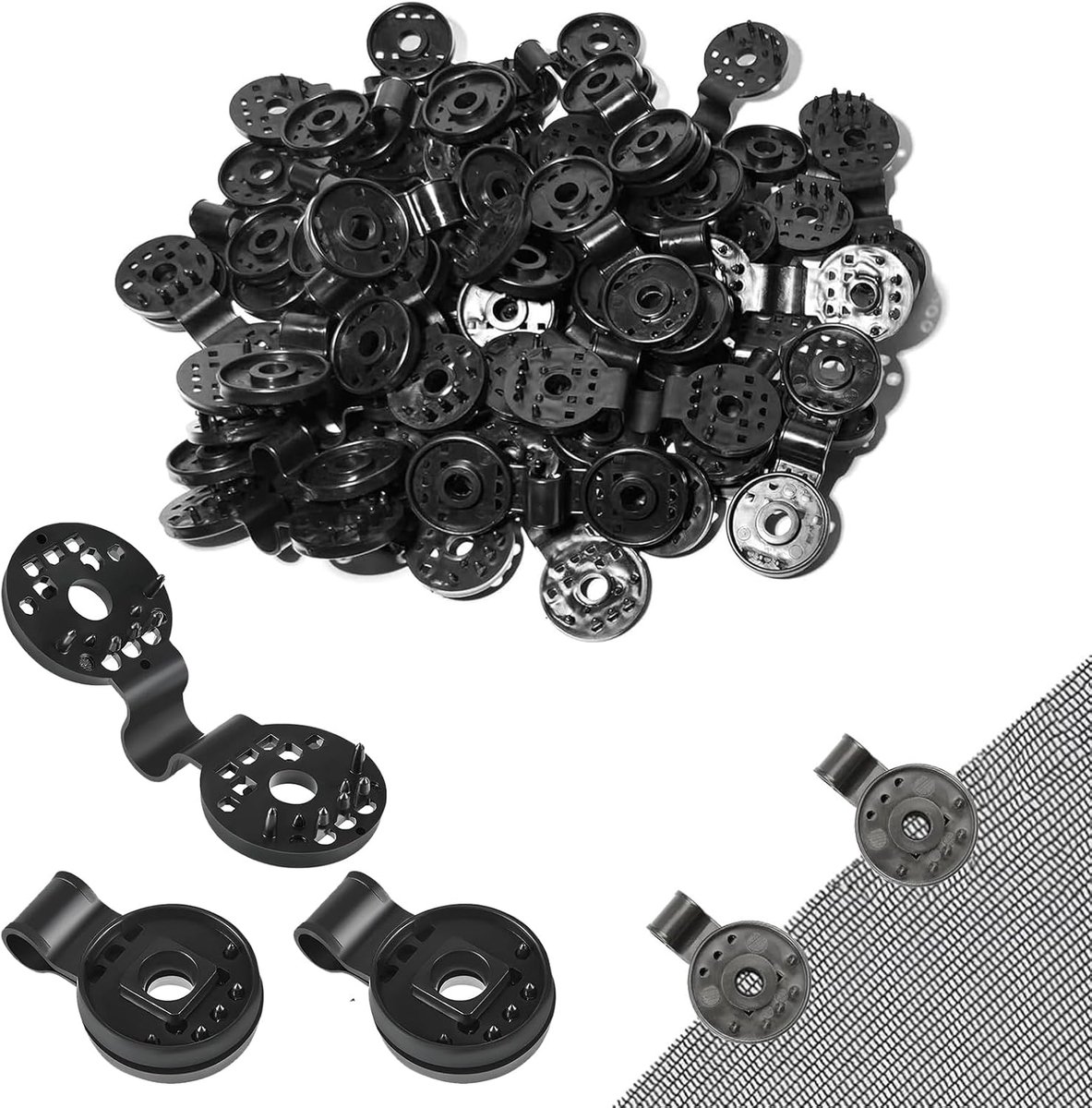 Thijox - 50 Stuks Kunststof Clips voor Beschermingsdoek, Schaduwnet Clip, Zeilklemmen, Houderklemmen, Duurzaam en Lichtgewicht voor Camping, Tuin en F