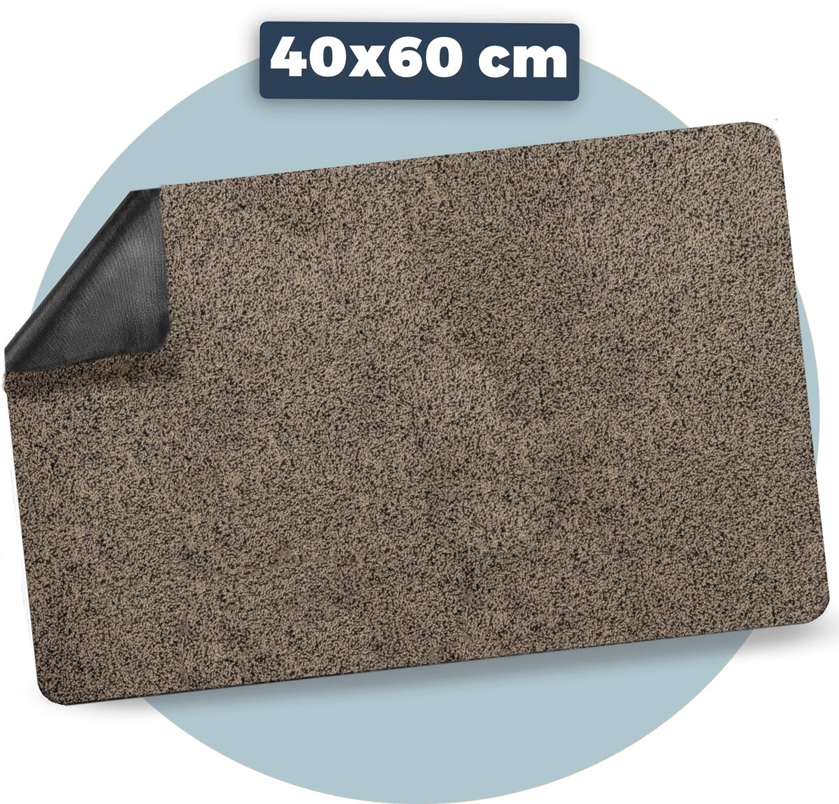 Pasper Deurmat binnen droogloopmat - 40 x 60 cm - Beige - zonder boord - Gemaakt in België - Wasbaar - Deurmatten