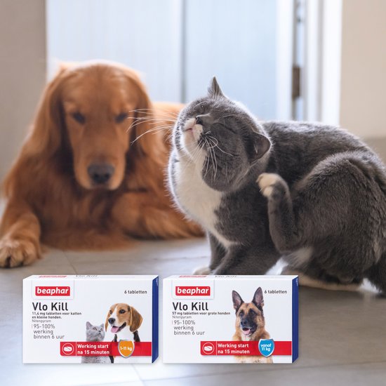 Beaphar Vlo Kill - Vlooien tabletten kleine hond/kat - Tot 11kg - 6 Tabletten