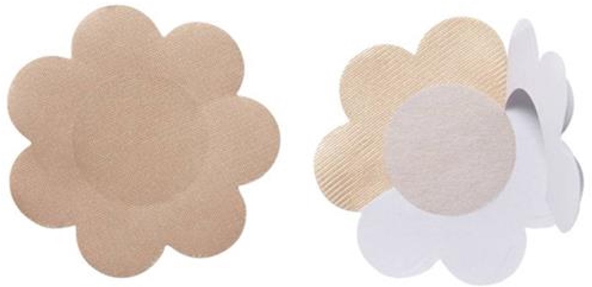 10x Tepelstickers - Nipple covers - Tepelcovers - Onzichtbaar onder kleding - Nipple pasties - Breast petals - Silicone nipple covers - Beige - Jonyx