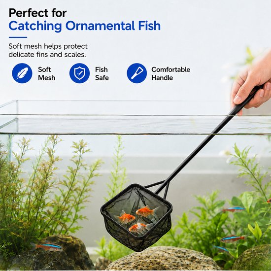 Ulisem - Zwembad Skimmer Net - Zwembad Cleaner Net - Zwembad Schepnet met Steel - Schepnet - Visnet - Schepnet voor vissen - Voor vissen en hengelen, zwembad, vijver - Voor volwassenen en Kinderen - 35x8.5cm - Zwart van ulisem — afbeelding 4