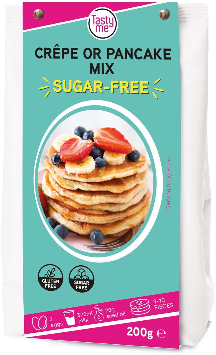 TASTY ME - SUIKERVRIJ en GLUTENVRIJ - Crêpe or Pancake mix 200g - (pannenkoek)