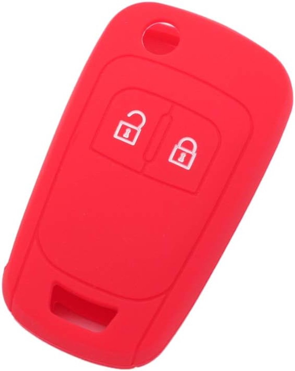 SnelShoppen - Silicone Cover Protector Case Holder Skin Jacket voor 2 Button Flip Remote Key Fob - Hoogwaardige Milieu-vriendelijke Siliconen - Rood -
