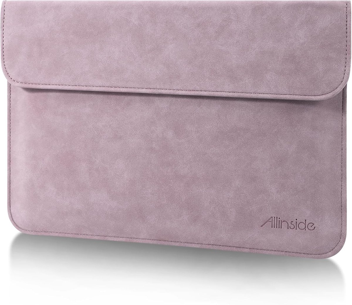 Thijox - Laptophoes 13-14 inch voor MacBook Pro 14 (2021-2024) - Slanke PU-leer Tas met Fluwelen Voering - Paars - Bescherming voor Onderweg