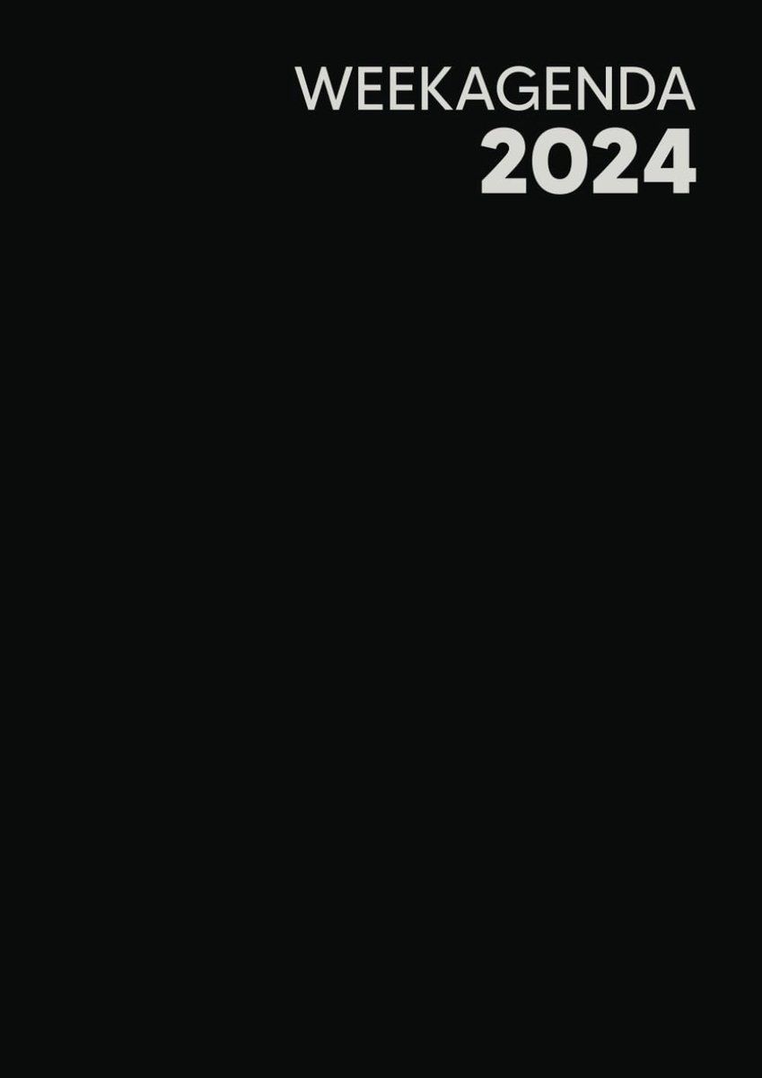 SnelShoppen - Weekly Calendar 2024 A4 - Zwarte Grote Kalender - 1 Week per 2 Pagina's - Maandoverzicht - Horizontale Indeling voor Efficiënte Planning
