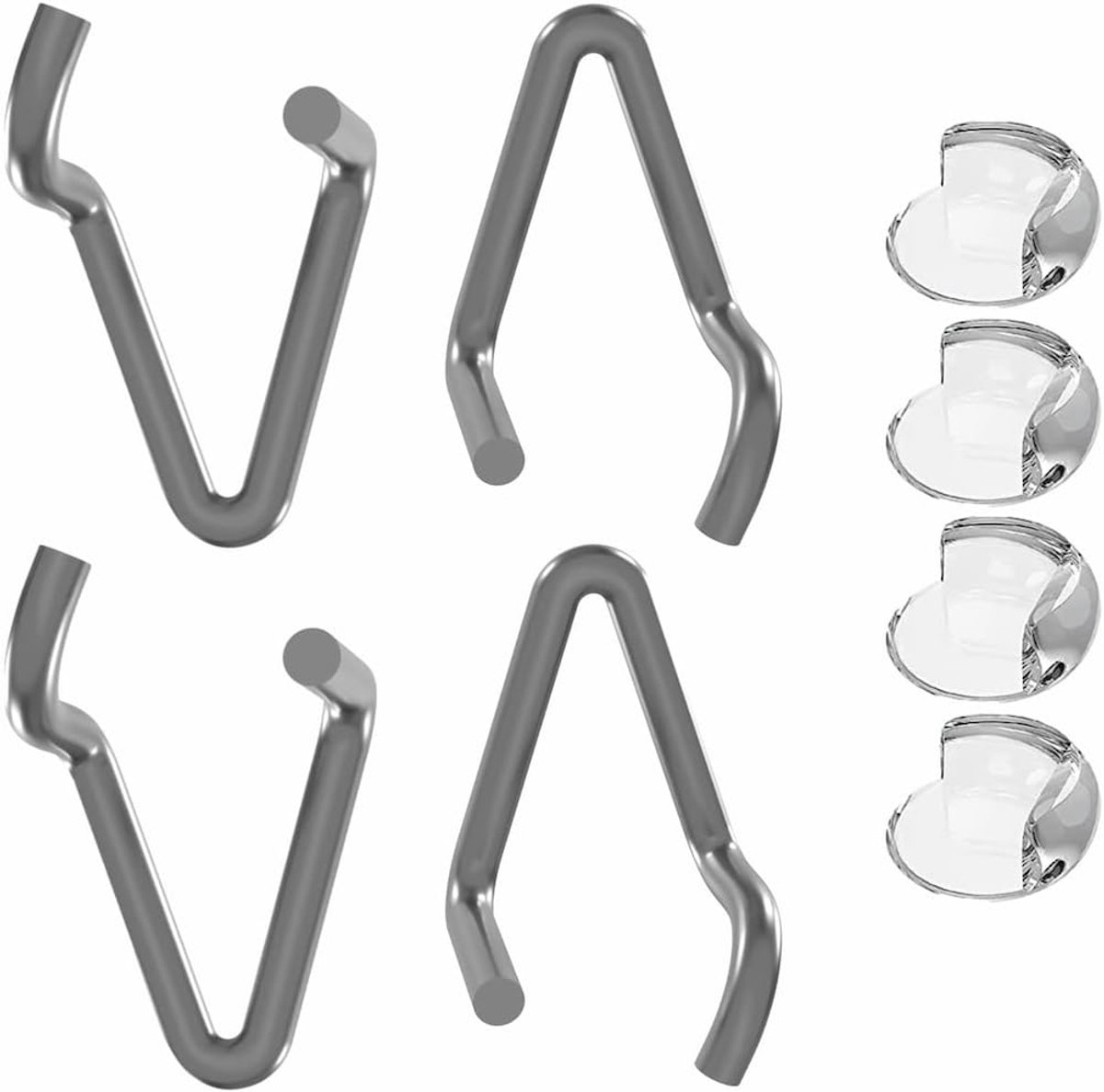 SnelShoppen - 4-Pack Hoogteverstellers voor Speelbox - Gegalvaniseerd Staal Vervangingshaken met 4 Transparante Hoekbeschermers - PVC Meubel Hoekbesch