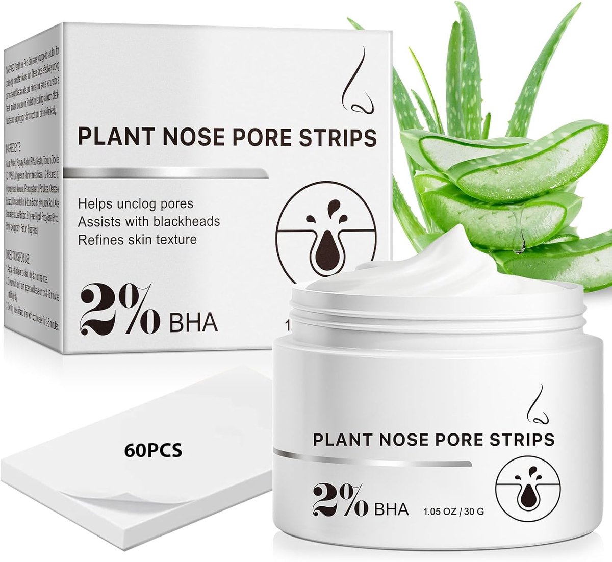 Thijox - Pore Strips voor het Verwijderen van Mee-eters, Diepe Reiniging Neusstrepen, Huidverzorging voor Alle Huidtypes, 20 Stuks, Zwart, Ideaal voor