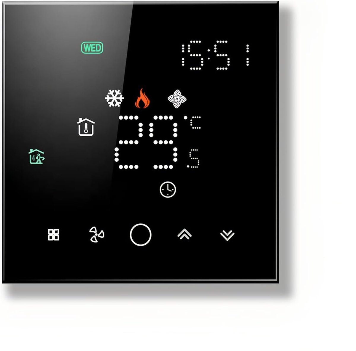 SnelShoppen - 003 Series Wi-Fi Thermostat - Touch Screen Programmeerbare Thermostaat voor Water- en Elektrische Verwarming - Compatibel met Alexa en G