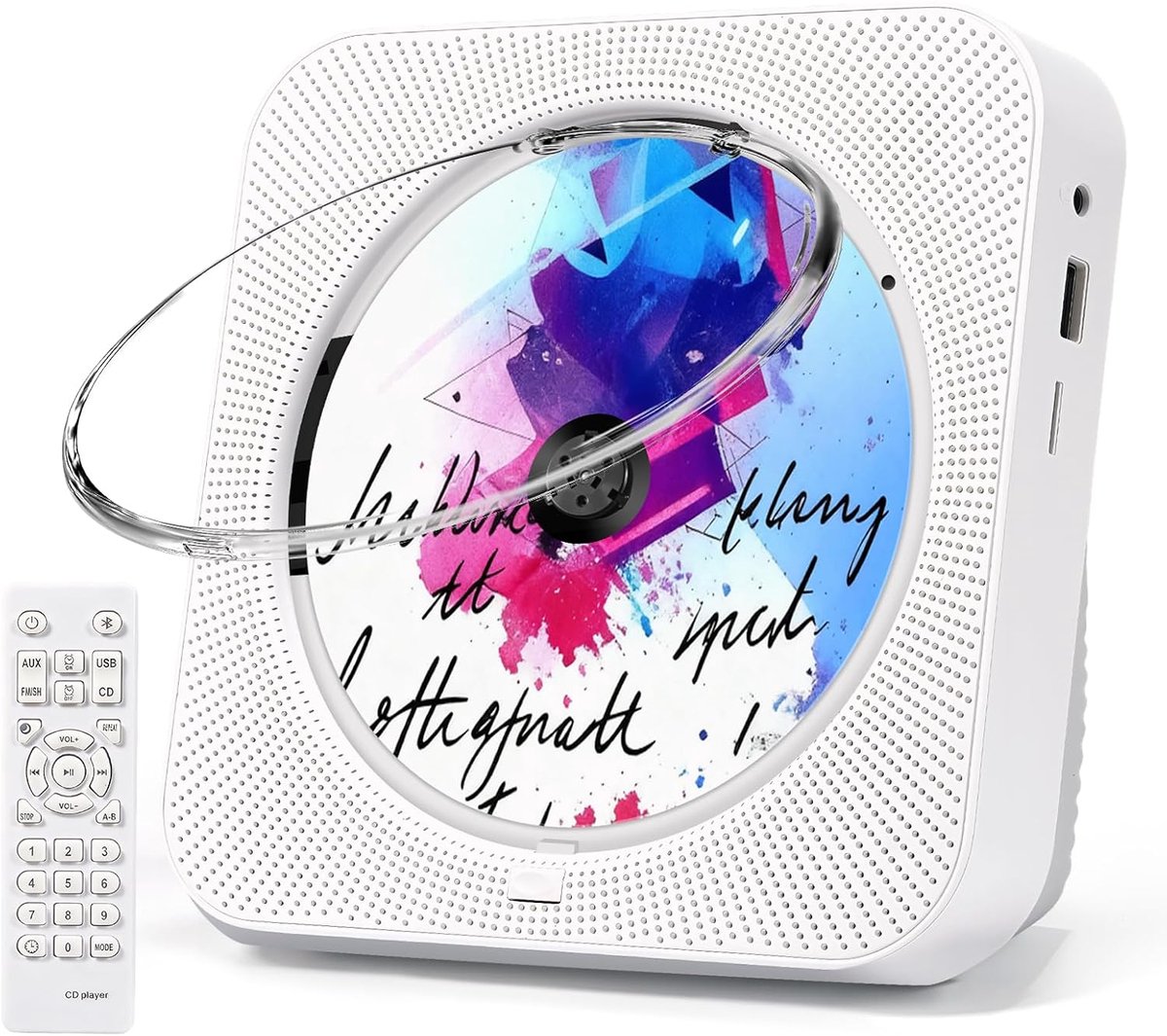SnelShoppen - Draagbare CD Speler met Speakers, Bluetooth, FM, USB, SD, AUX, Hoofdtelefoon, Timed Functies voor Thuis en Kinderen