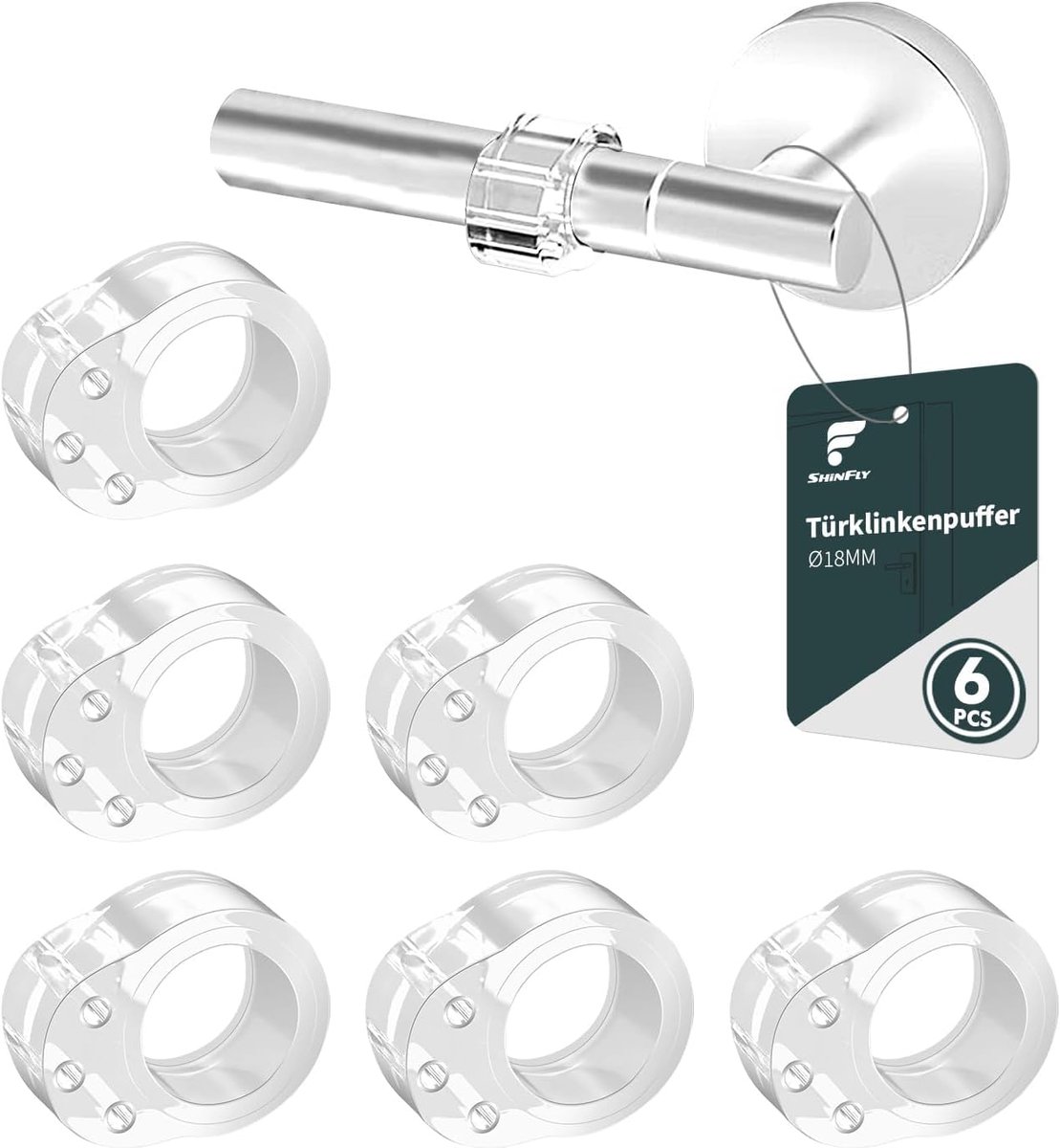 SnelShoppen - 12-delige Deurstoppers Set - Transparant PVC - Hoog Elastisch - Bescherming Deurgrepen - Wand en Meubelbescherming - Ideaal voor Thuis,