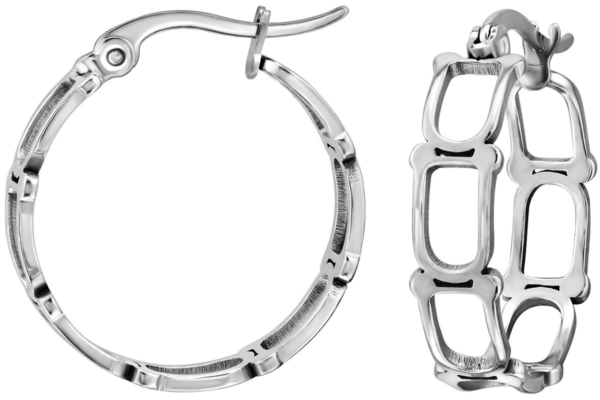 Joy Ibiza - oorbellen 22 mm - oorringen link schakel rechthoeken - 6 x 22 mm - Franse sluiting - rechthoek - chirurgisch staal - ip/pvd