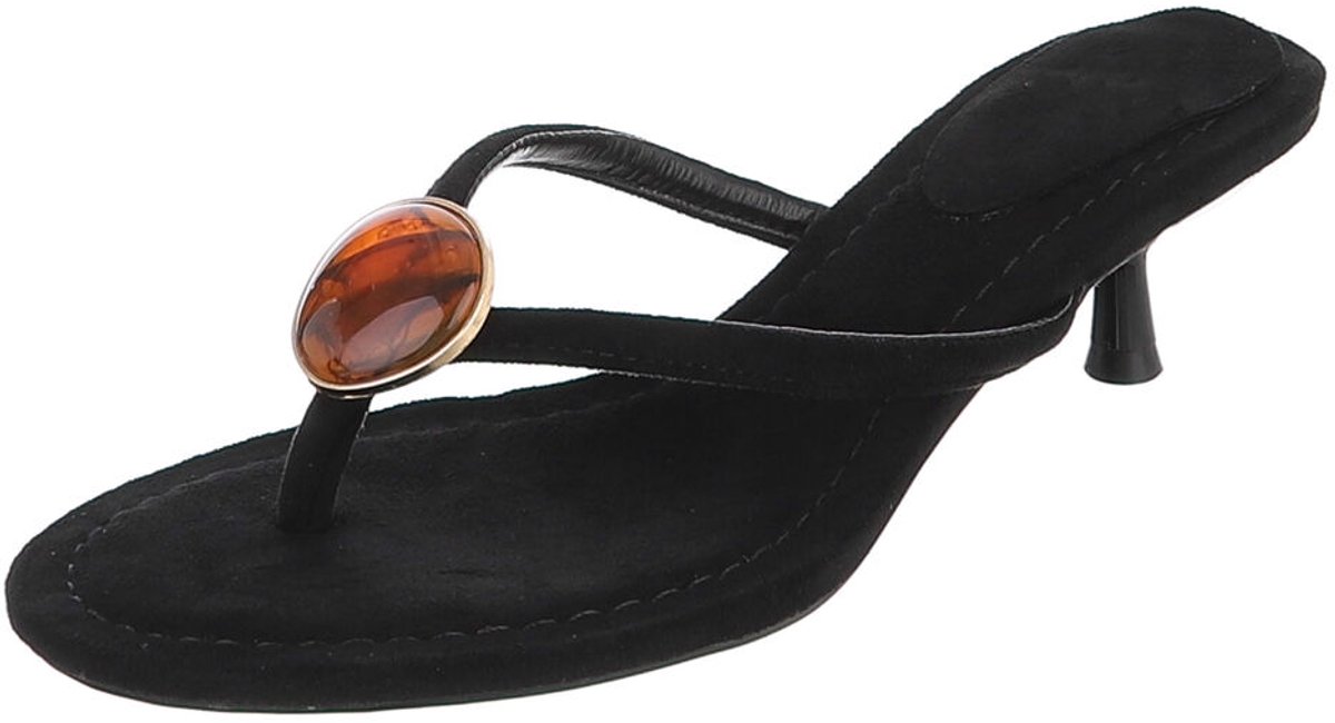 Slipper met hak en detail - dames Mt:38