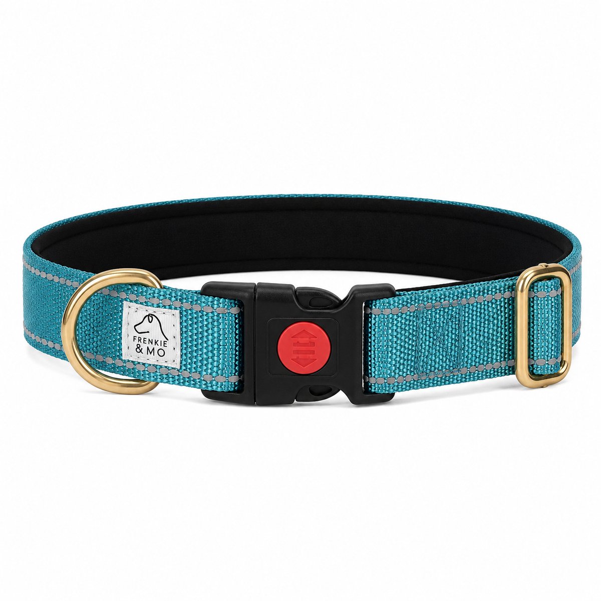 Honden Halsband - Reflecterende Stiksels - Nylon Halsband Hond - Hondenhalsband - Maat S - Lichtblauw