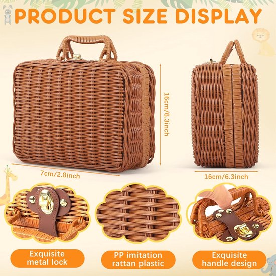 Thijox - Baby Luiertaart Cadeauset - 8-delige Premium Pasgeboren Set met Vosje Speentje & Houten Rammelaar - Geboortecadeau in Bamboe Doos voor Jongen — afbeelding 3