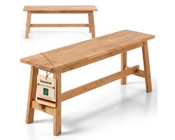 bomoe Houten Bank 120 cm Eiken MassiefFSC® Geolied Zitbank Hout voor Hal Gang Keuken Eetkamer Badkamer Bank tot 250 kg Bamberg 120x29x45 cm