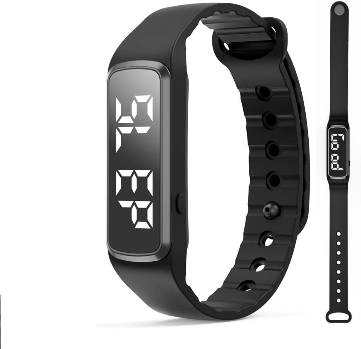 SnelShoppen - Digitale Trilwekker Armband, Stappenteller, Fitnesshorloge voor Dames en Heren, Metingen van Stappen, Afstand en Calorieën, Zonder App,