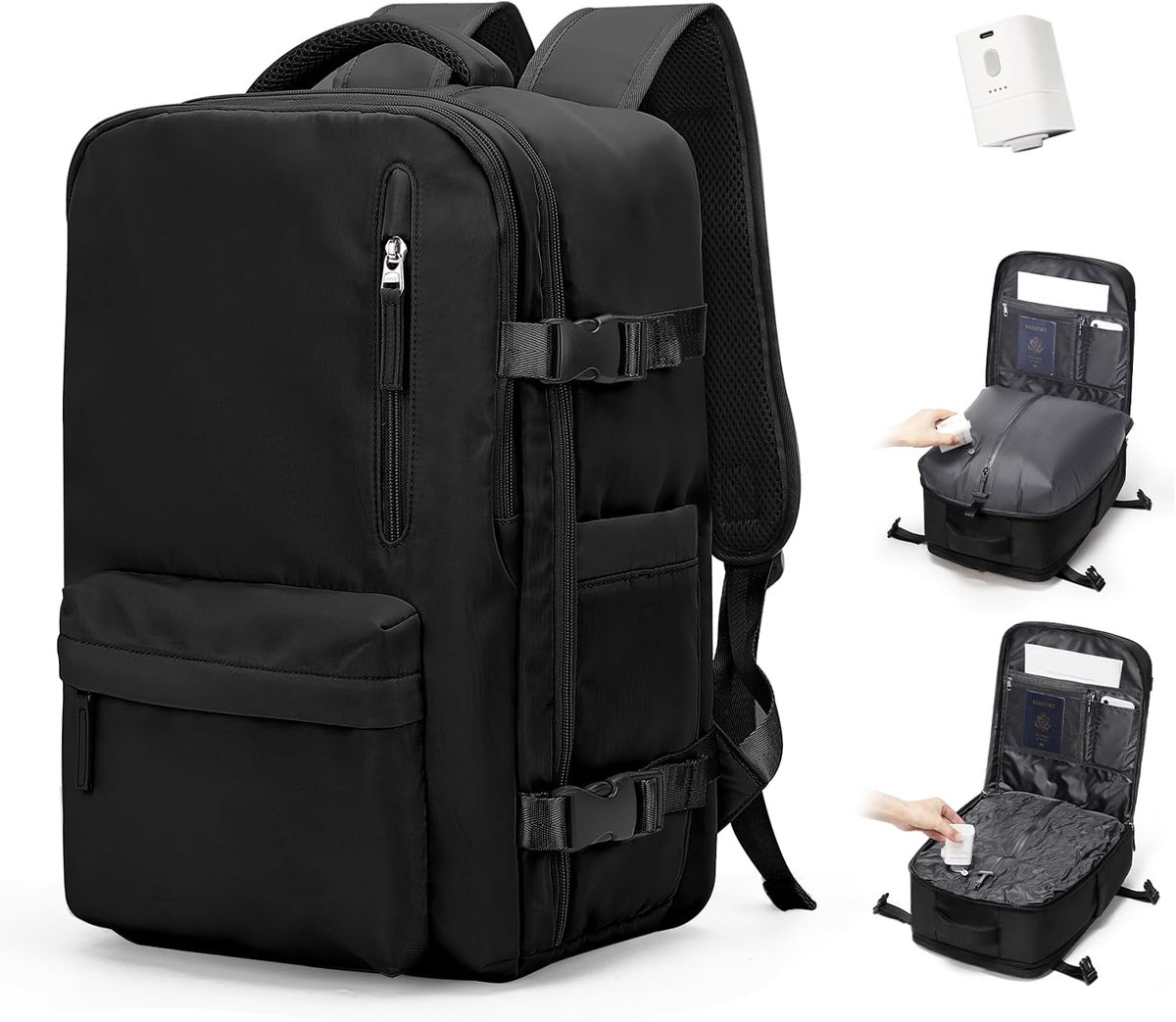 SnelShoppen - Reisrugzak Handbagage 40x30x20 voor Ryanair & Wizzair - Waterdichte Rugzak Dames & Heren - Klein & Lichtgewicht met Schoenencompartiment