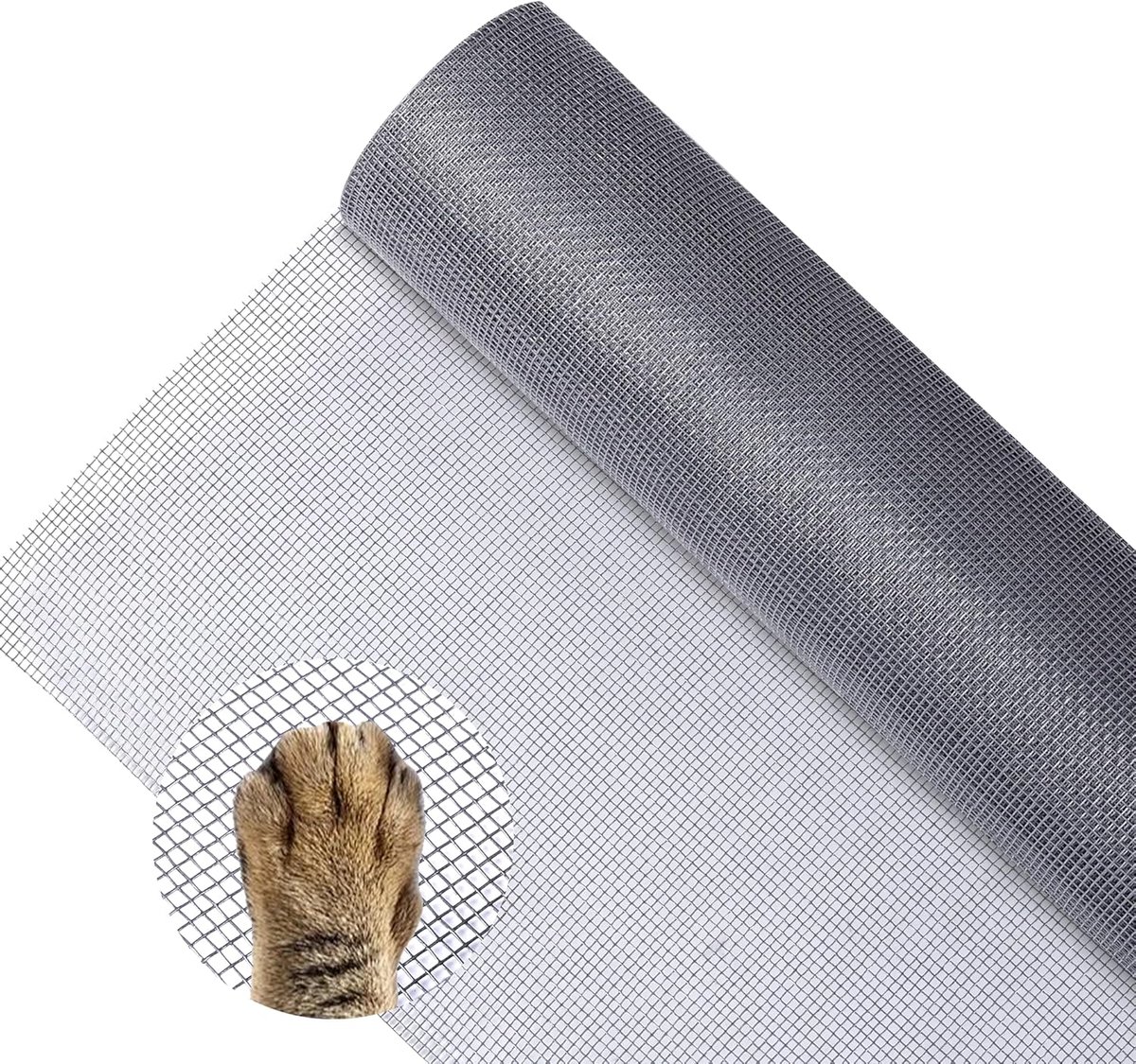 SnelShoppen - Vliegengaas 120 x 250 cm, Snijbaar Glasvezel Insectenbescherming voor Ramen en Deuren, Ideaal voor Balkondeuren, Terras en Woonkamers -