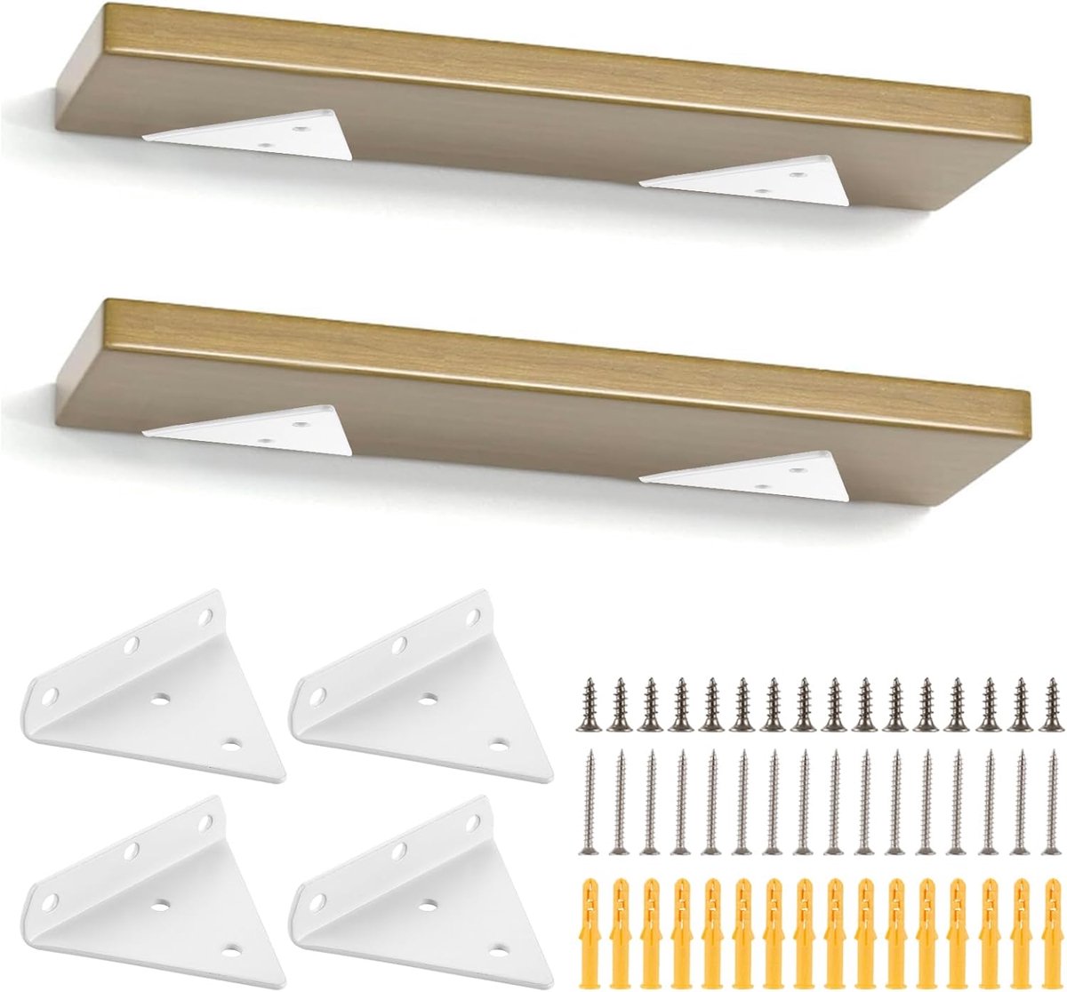 SnelShoppen - 4 Stuks Driehoek Plankdrager Wit 80x100mm | Onzichtbare Planksteun, Metalen Plankendrager, Discreet en Robuust voor Woonkamer, Keuken, S