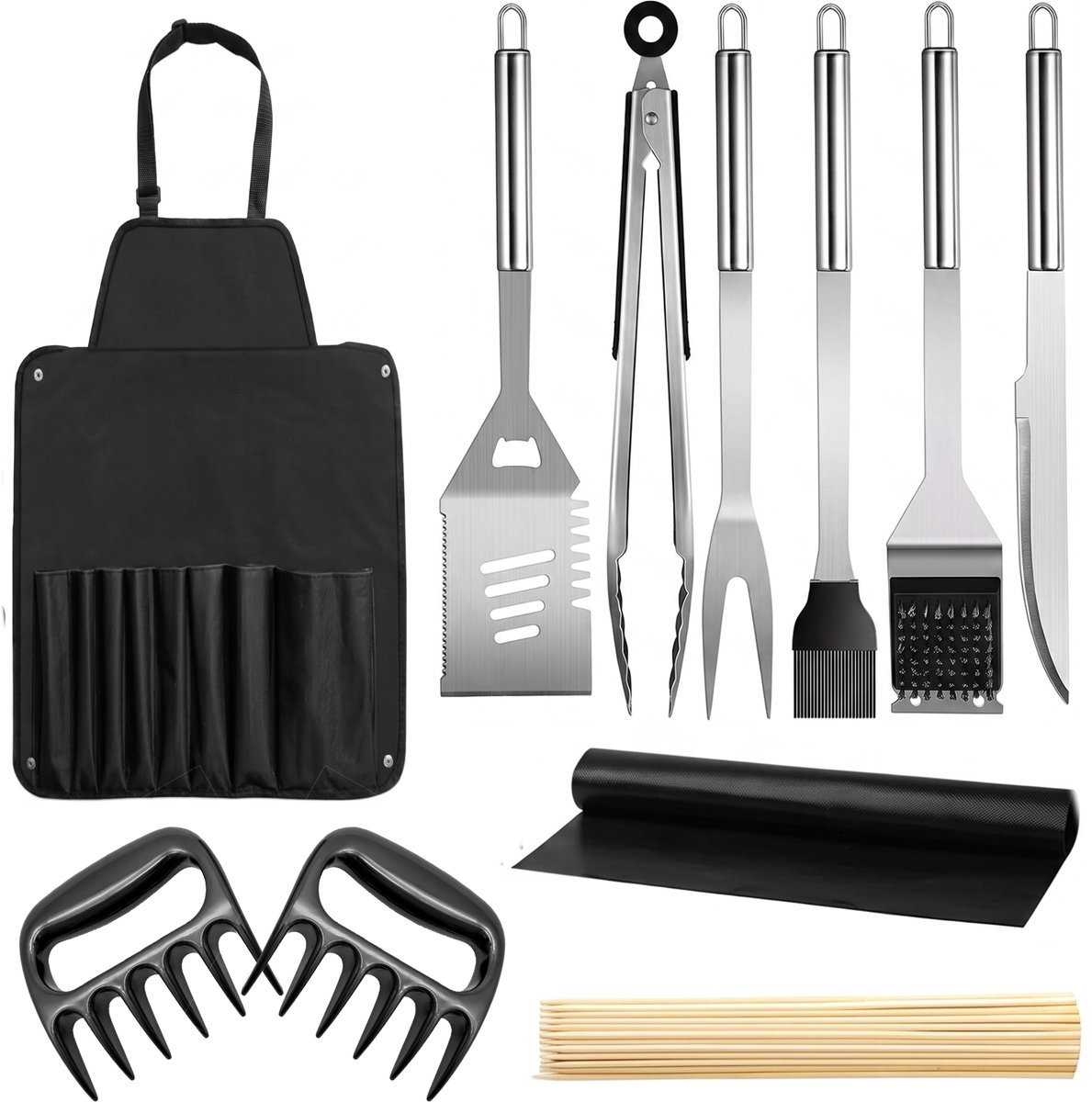 Purepeak BBQ Set - BBQ Gereedschap - BBQ Accessoires - Vleestang - Vleesklauwen
