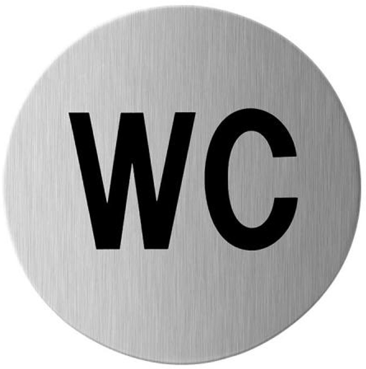 Yale WC Pictogram RVS Zelfklevend Ø83 mm – Toilet Bordje Deur Signalisatie