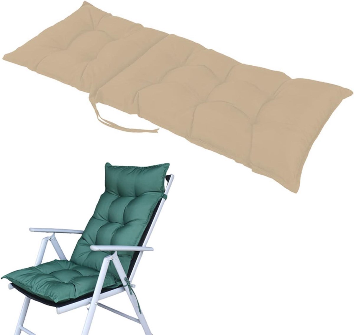 Stoelkussen Hoge Rug - Comfortabel Kussen - Buiten Zitten - Waterdicht Zonbestendig - 120x50cm - Wijnrood