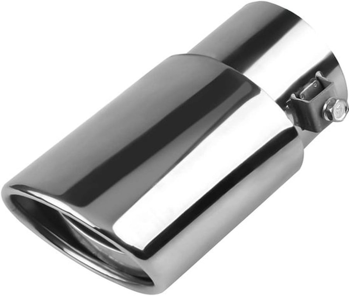 Uitlaatpijp Ronde eindpijp RVS Uitlaatpijp Universeel 38-53 mm Geluidsdampafdekplaat, Rond, Chroom, Uitlaatsierstukken, RVS, Auto (Zilver-Recht)