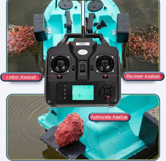 GPS Voerboot - RC Bait Boat met 12000mAh Accu - 40 Waypoints - 3 Voerbakken - Automatische Terugkeer voor Karpervissen — afbeelding 5