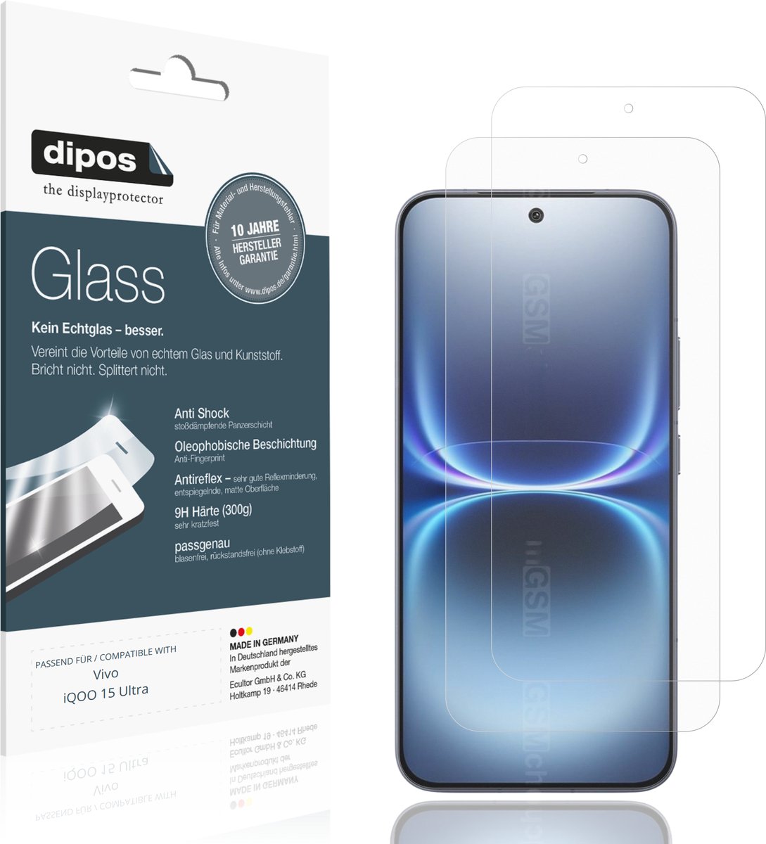 dipos – 2x Matte Pantserfolie geschikt voor Vivo iQOO 15 Ultra | 9H Screenprotector