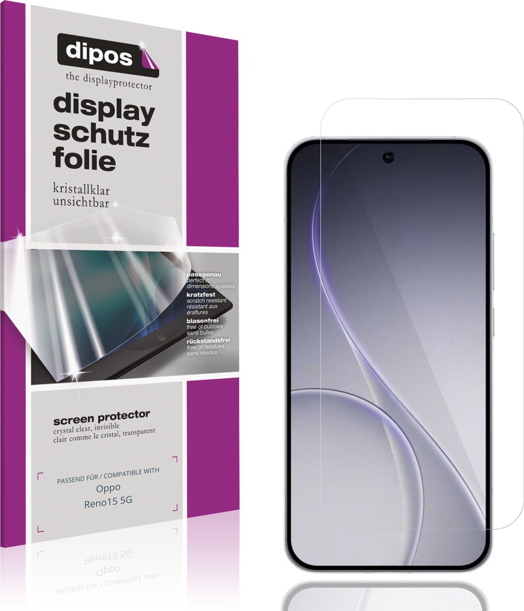 dipos – 4x Beschermfolie geschikt voor Oppo Reno15 5G | Krasbestendige & heldere Screenprotector Ultra-Thin