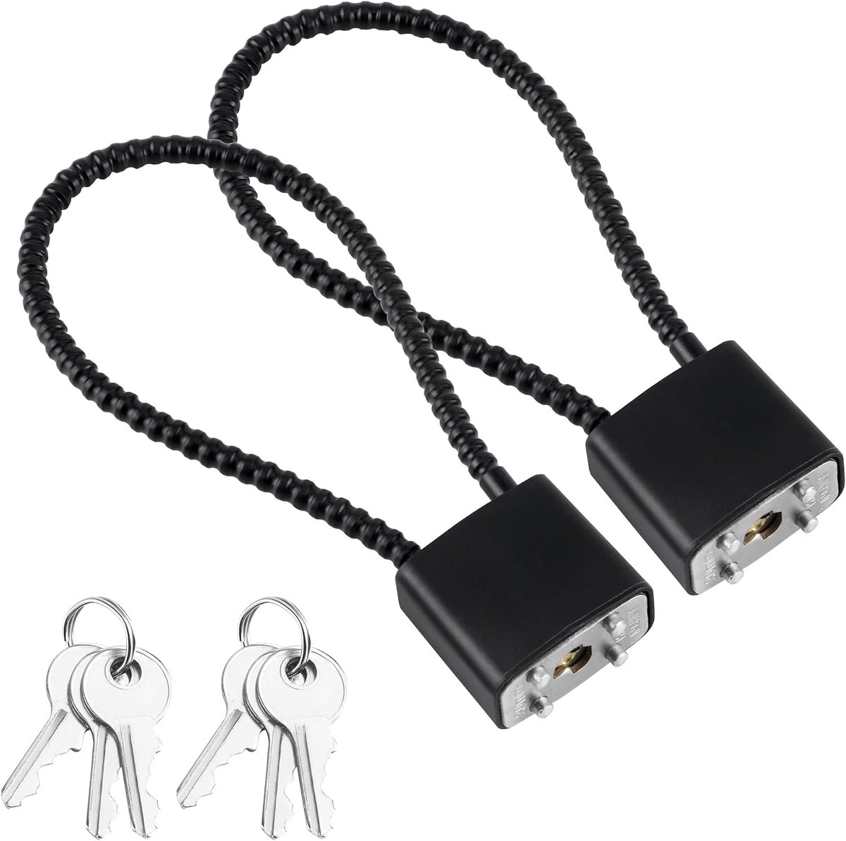 SnelShoppen - 2 Stuks Kabelslot met Sleutel, Hoog Veiligheidsslot, Robuust Hangslot voor Koffer, Poort, Fiets, Kluisje, Gereedschapskist, Waterdicht,