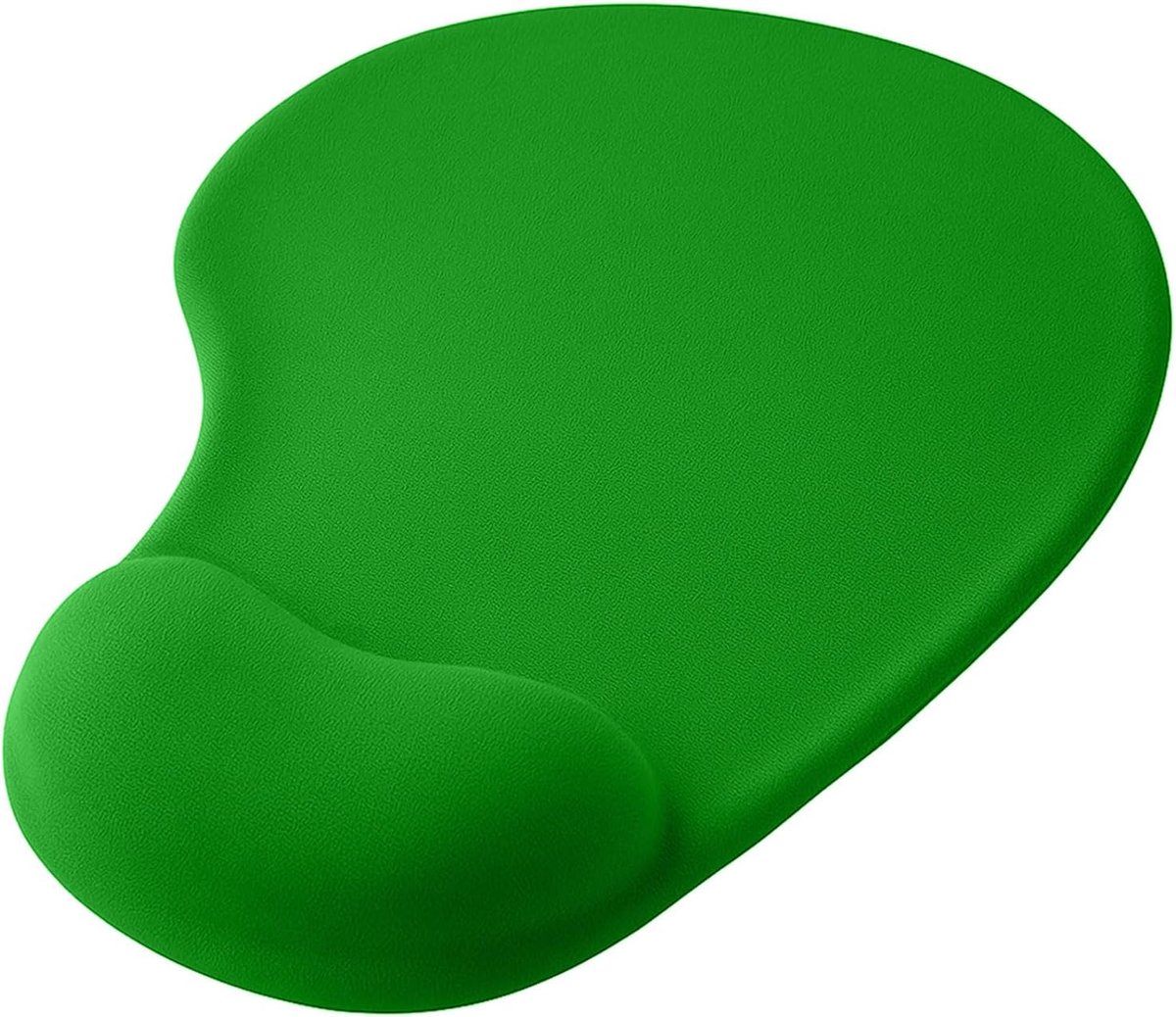 SnelShoppen - Ergonomische Muismat met Polssteun - Zachte Stof, Antislip Rubberen Basis, Groene Kleur - Ideaal voor Kantoor en Gaming