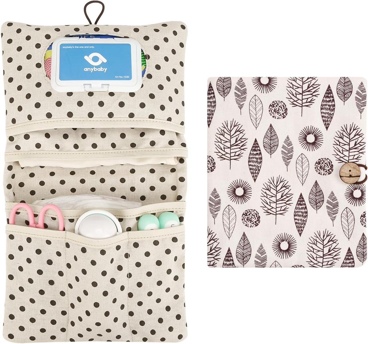SnelShoppen - Babyluiertas met Aankleedkussen voor Moeder, Compacte Luiertas Organizer voor Luiers en Doeken, Crème, Ideaal voor Onderweg, Reizen, Dag
