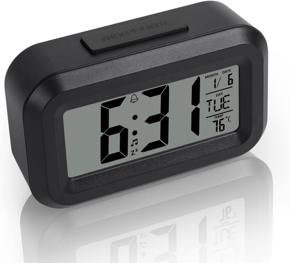 SnelShoppen - Vicloon Digitale Wekker voor Nachtkastje met LED-Display, Instelbare Sluimerfunctie, Temperatuurweergave, Datum, Timer, Draagbare Wekker