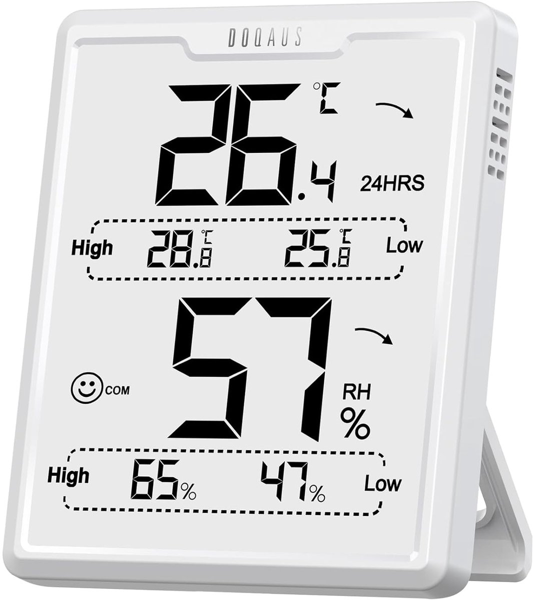 SnelShoppen - Digitale Thermometer Hygrometer Binnen met Vochtigheidsmeter, Hoog-Laag Geschiedenis, Nauwkeurige Temperatuurmeting, Compact Design voor