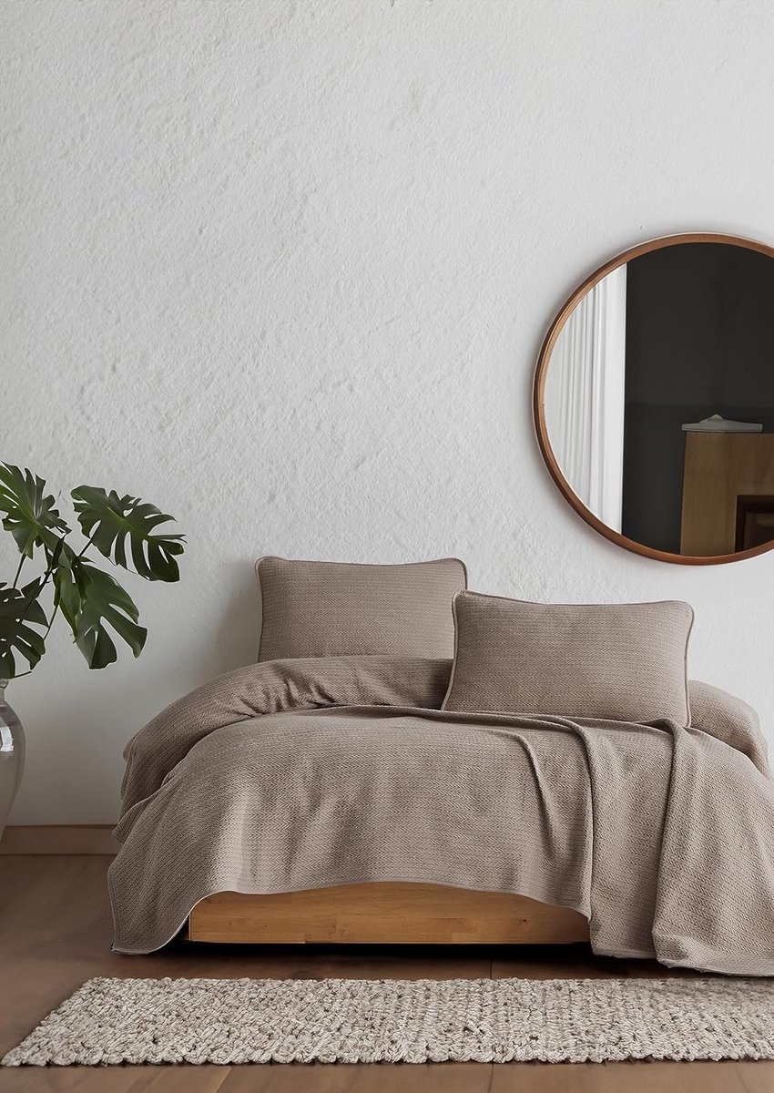 SnelShoppen - Deken 220x240 cm XXL Napoli | Omkeerbare Woondeken | 100% Katoen | Oeko-Tex® | Sofadeken met Patroon | Knuffeldeken voor Woon- en Slaapk