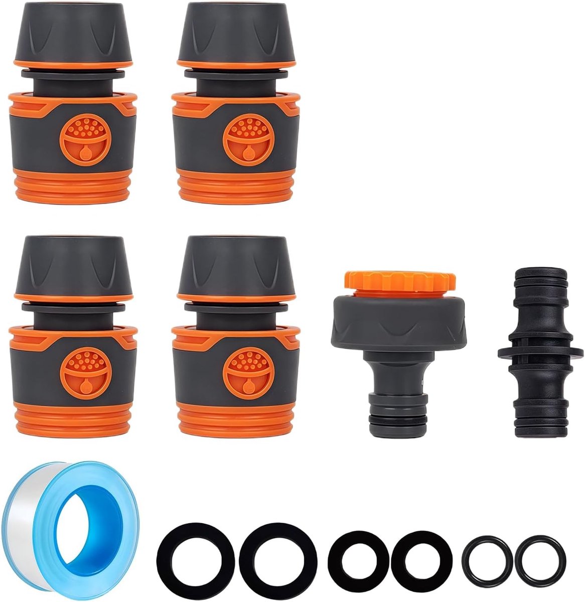 SnelShoppen - Tuinslang Pijpconnector Fittings Set - Buitenkranen Slang Koppelingsset - 2 in 1 Tap Adapter 3/4'' & 1/2'' - Snelle Slangkoppeling voor