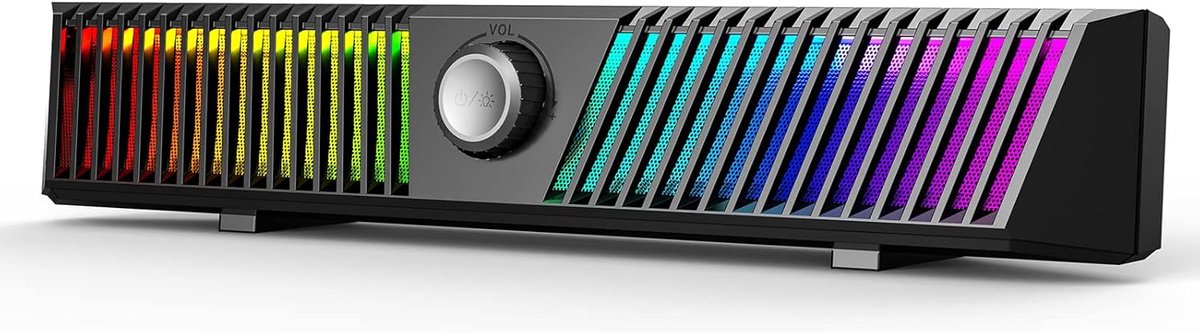 SnelShoppen - Smalody Computerluidsprekers - PC Luidsprekers met Bluetooth, RGB LED, Microfoon, 3W RMS, Compatibel met Desktop, Laptop, Smartphone en